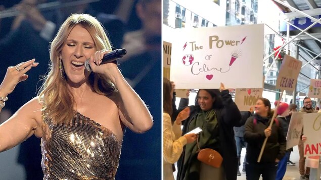Des fans de Céline Dion manifestent devant les bureaux du Rolling Stone