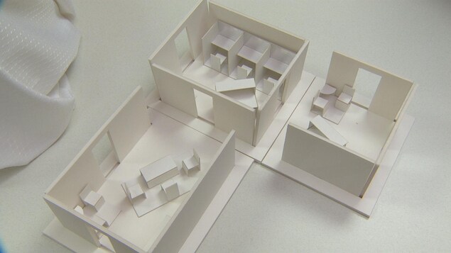 Une maquette d'un des centres d'injection supervisée d'Edmonton Une maquette d'un des centres d'injection supervisée d'Edmonton