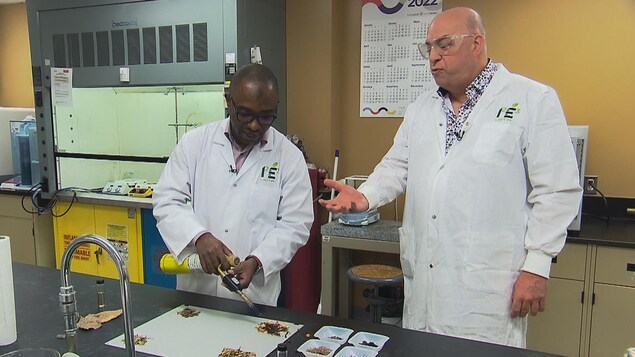 Deux personnes dans un laboratoire.