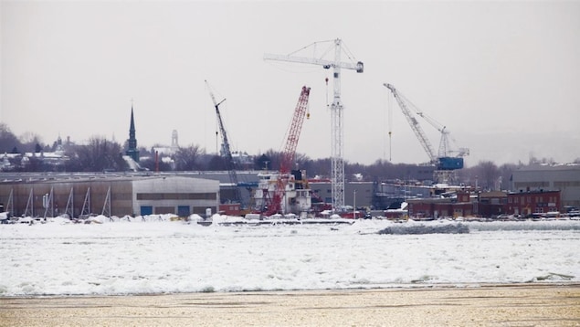 Le chantier Davie en hiver.
