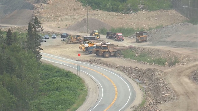 Le chantier sur la route 138 entre Tadoussac et Les Bergeronnes.