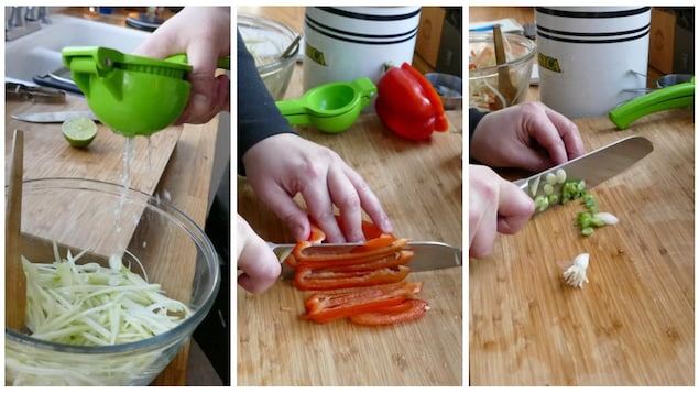 Préparation des légumes pour la salsa. Préparation des légumes pour la salsa.