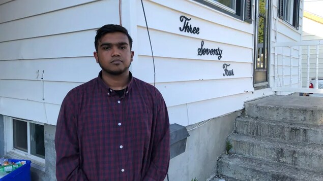 Chinmoy Kar Victor is an international student who arrived in Sudbury, Ont., in May. He quickly realized the bedroom in the house he rented was not what he saw in the pictures. (Angela Gemmill/CBC)