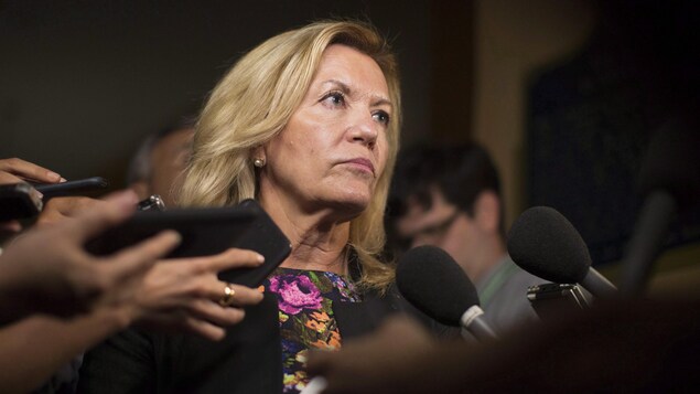 La ministre ontarienne de la Santé, Christine Elliott, en mêlée de presse