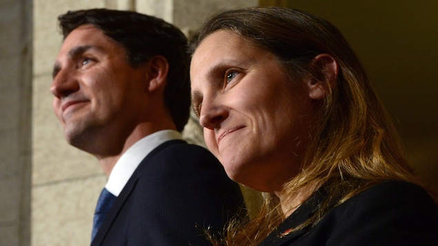 Chrystia Freeland en compagnie de Justin Trudeau