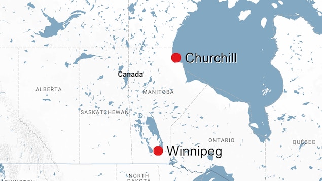 Le Seul Moyen De Transport Terrestre Vers Churchill Suspendu Jusqu En   Churchill Manitoba Carte 