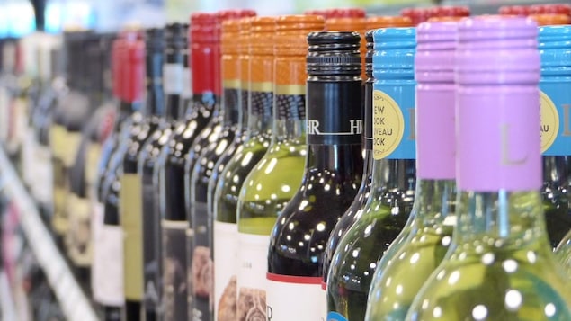 Bottles of wine sit on a shelf in a Liquor Control Board of Ontario store. On July 1, the federal government repealed the excise duty exemption on domestic Canadian wines.