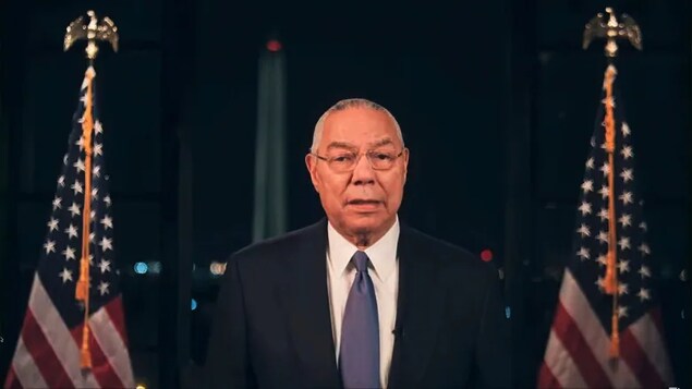 In this image taken from a video, former secretary of State Colin Powell is shown speaking at the 2020 Democratic National Convention.