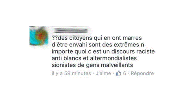 Commentaires haineux issus de Facebook Commentaires haineux issus de Facebook