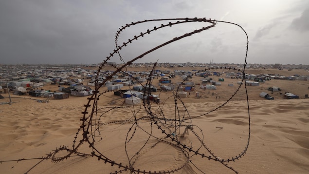 Un camp de déplacés palestiniens à Rafah, dans le sud de la bande de Gaza.