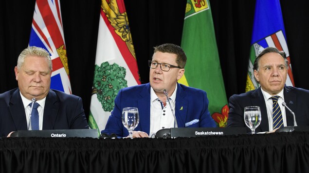 Doug Ford, Scott Moe et François Legault.