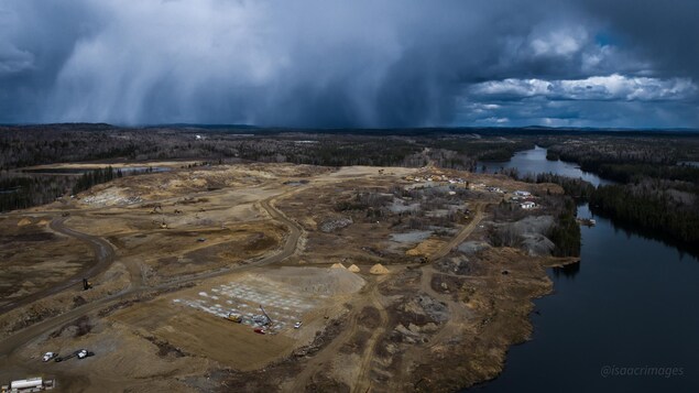 Une vue du début des travaux d'aménagement de la mine Magino, près de Dubreuilville.