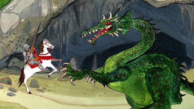 Conte animé : Le chevalier, la jeune fille et le dragon
