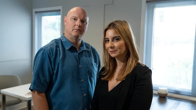 Cory Moore, left, is a former military legal officer with the Canadian Armed Forces. Tamar Boghossian, right, is an Ottawa immigration lawyer. With Boghossian's help, Moore is assisting 12 Afghans to apply for the special immigration program Canada set up for them last year, but is still waiting for answers. (Francis Ferland/CBC)