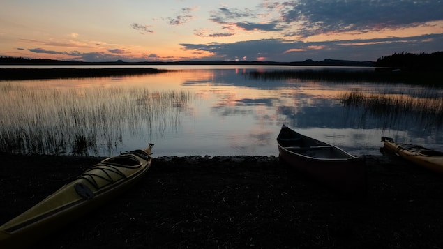 Coucher de soleil sur le lac Opasatica.