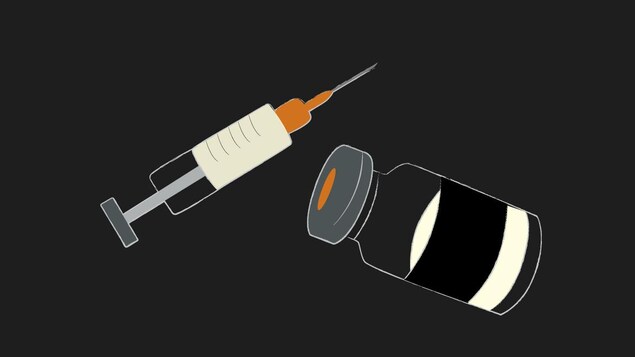 Illustration d'une fiole à vaccin et d'une seringue.