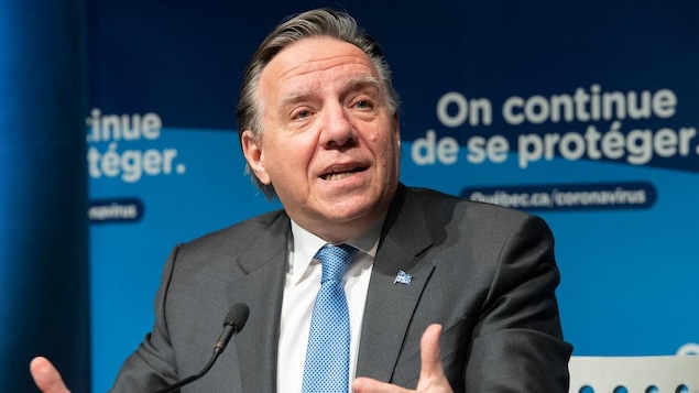 Quebec Premier François Legault in press conference.