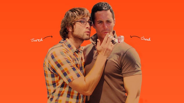 Une photo de Jared et de Chad Moldenhauer sur un fond orange. Une photo de Jared et de Chad Moldenhauer sur un fond orange.