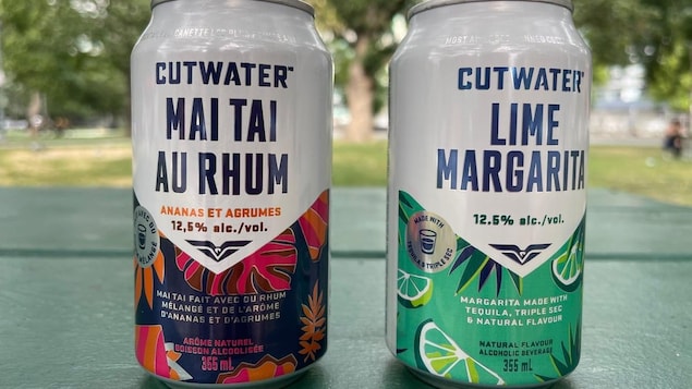 Two cans of ready-made cocktails showing 12.5 per cent alcohol content.