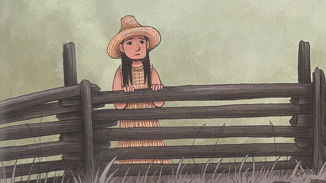 Une illustration d'une personne derrière une clôture.