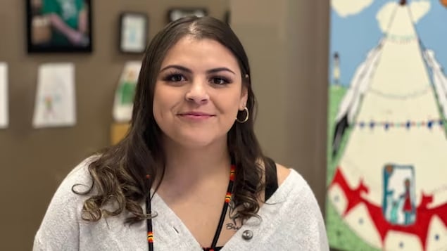 Darrylynn Klyne, a housing and outreach support worker at North Central Family Centre in Regina, says as a mother of two children, the high cost of living is 'challenging.' (Sam Samson/CBC)