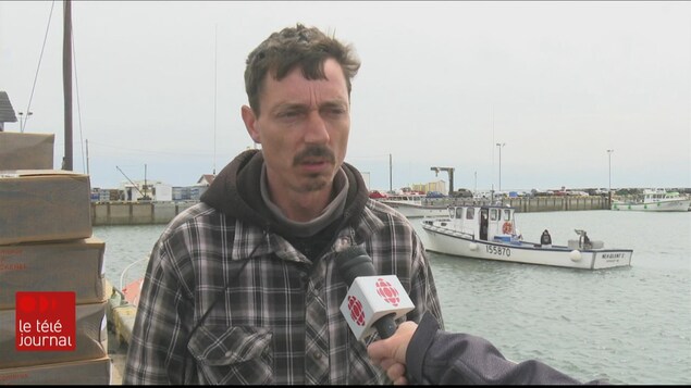 L'homme en entrevue sur le quai. L'homme en entrevue sur le quai.