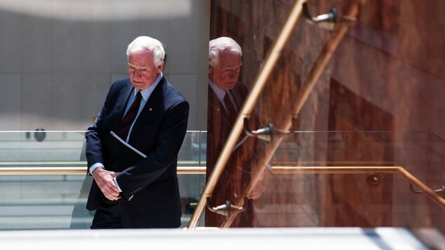 David Johnston, independent special rapporteur on foreign interference, arrives to present his first report in Ottawa on Tuesday, May 23, 2023.