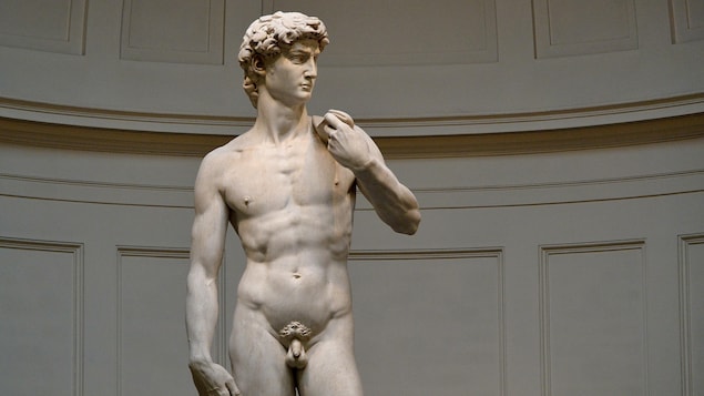 Une photographie de la statue David de Michel-Ange.