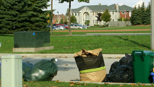 Des déchets et du recyclage dans un quartier résidentiel. Des déchets et du recyclage dans un quartier résidentiel.