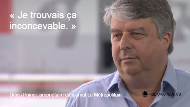 Portrait et citation de Denis Poirier. Il dit : « Je trouvais ça inconcevable. » Portrait et citation de Denis Poirier. Il dit : « Je trouvais ça inconcevable. »