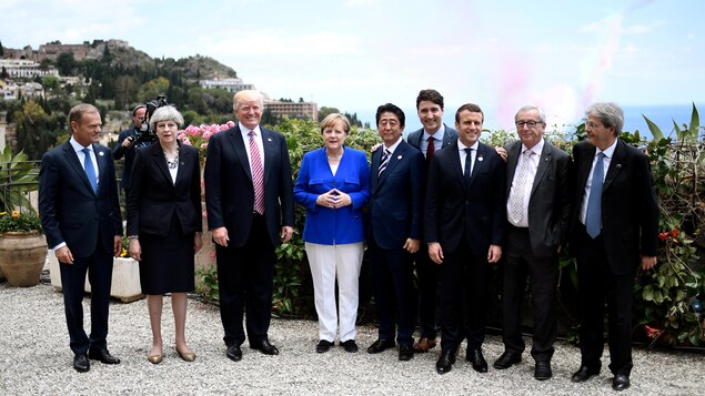 Réunion des chefs d'Etat et de gouvernement des sept pays les plus industrialisés de la planète lors du G7 en mai 2017 Réunion des chefs d'Etat et de gouvernement des sept pays les plus industrialisés de la planète lors du G7 en mai 2017