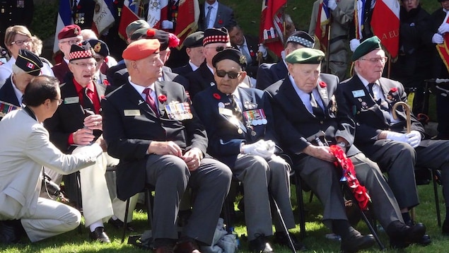Veterans at the commemoration of the raid on Dieppe.