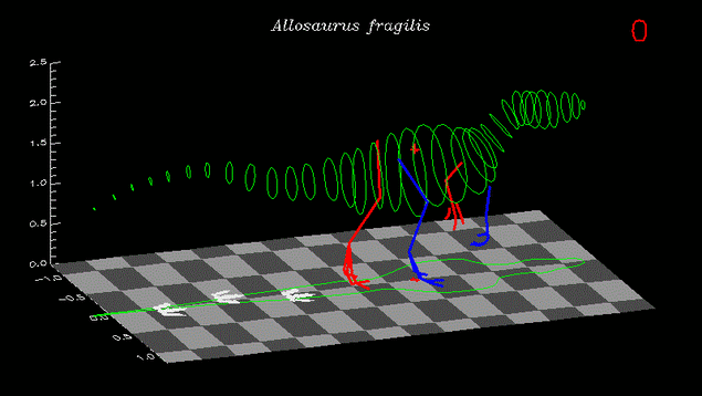 Une animation montrant un dinosaure marcher. Une animation montrant un dinosaure marcher.