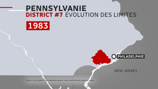 Évolution des limites du district 7 en Pennsylvanie Évolution des limites du district 7 en Pennsylvanie