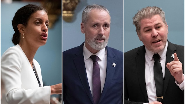 Dominique Anglade, Vincent Marissal et Pascal Bérubé interviennent à l'Assemblée nationale.