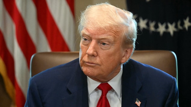 Le président des États-Unis lors d'une réunion de son cabinet gouvernemental à la Maison-Blanche, à Washington, le 30 avril 2025.