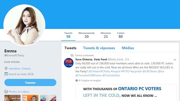 screen grab du compte