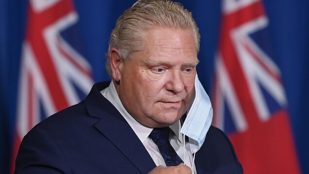 Doug Ford en point de presse.