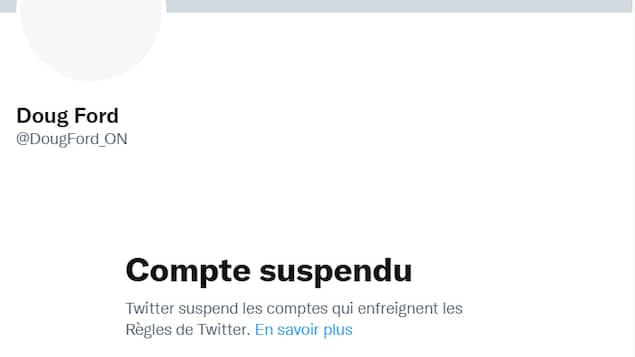 Le compte parodique de Doug Ford sur Twitter a été suspendu vendredi