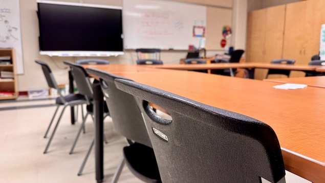 Une salle de classe dans une école francophone en Alberta (27 janvier 2026).