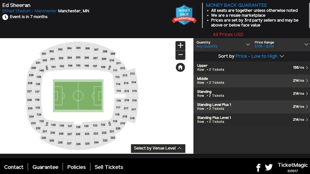 Photo d'un plan de l'amphithéâtre et du prix des billets. Photo d'un plan de l'amphithéâtre et du prix des billets.