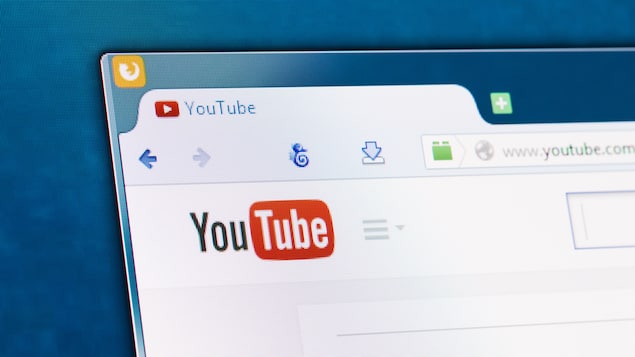 Le site web YouTube dans un navigateur web.