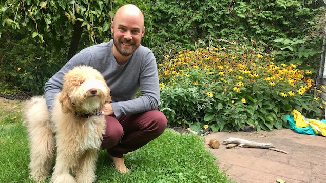 Vincent Fortier et sa chienne, Cléo.