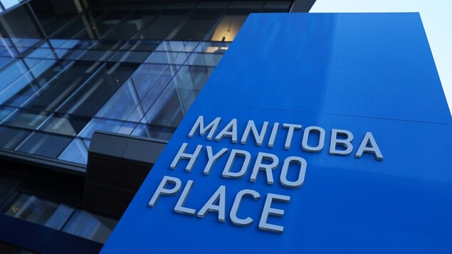 Le panneau de Hydro Manitoba.