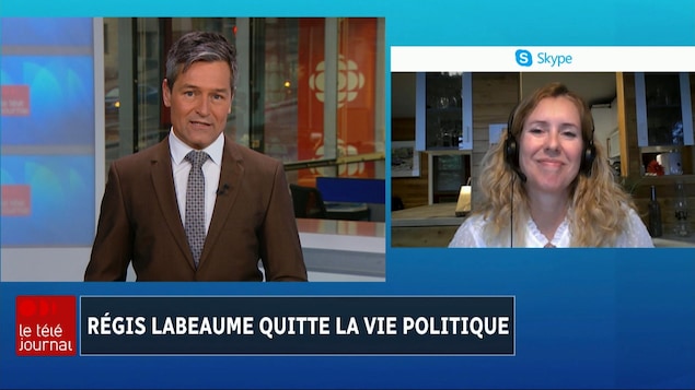 Bruno Savard en visioconférence avec Julie Lemieux.