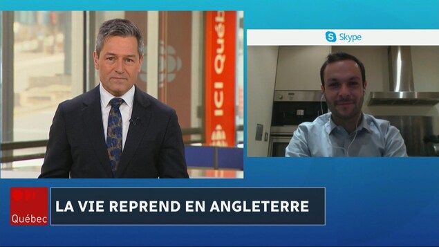Bruno Savard en visioconférence avec le journaliste Mathieu Boisseau.