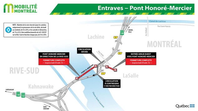 Une carte du sud-ouest de Montréal. Une carte du sud-ouest de Montréal.