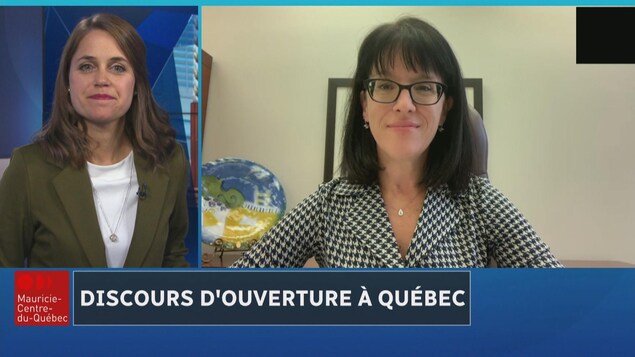 Une capture d'écran de l'entrevue entre Marie-Ève Trudel et Sonia LeBel.