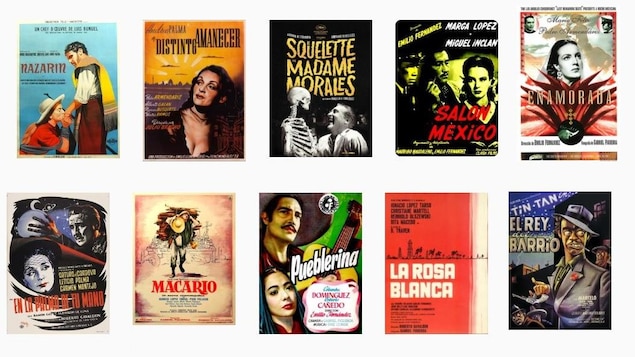 Affiches officielles des dix films faisant partie de la sélection spéciale du cycle « L'âge d'or du cinéma mexicain » qui sera présenté du 1er au 16 septembre à la Cinémathèque québécoise.