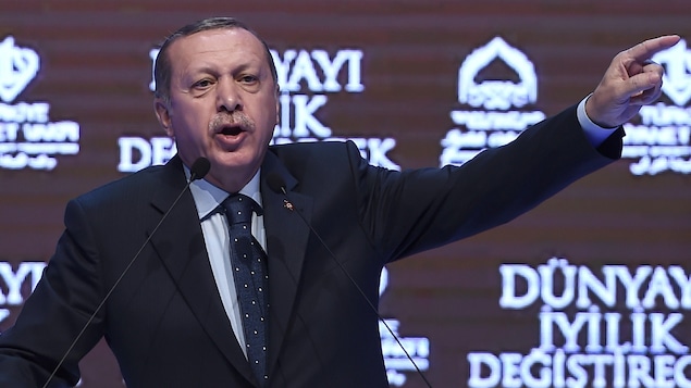 Le président turc Recep Tayyip Erdogan lors d'un discours à Istanbul